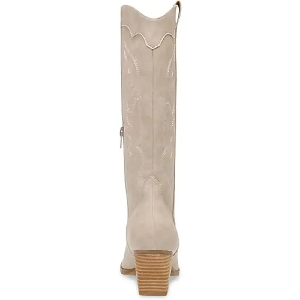 NEW DV Dolce Vita Women's Kindred Tall Pull On Cowboy Boots Stone Size 11M
